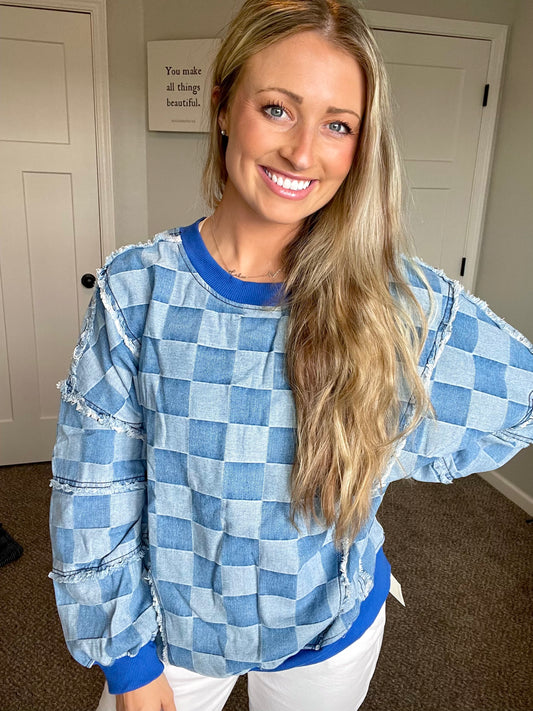 Checkered Oversized Pullover