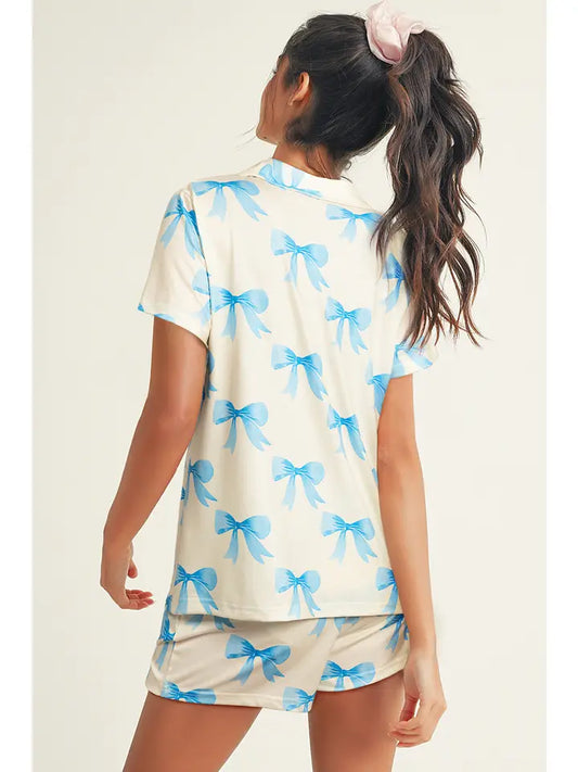 Bow Printed PJ Set