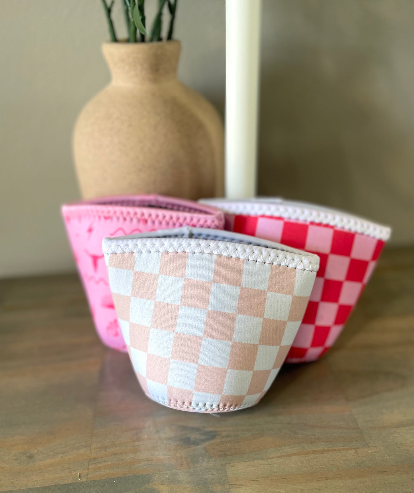 Checkered Coffee Koozie
