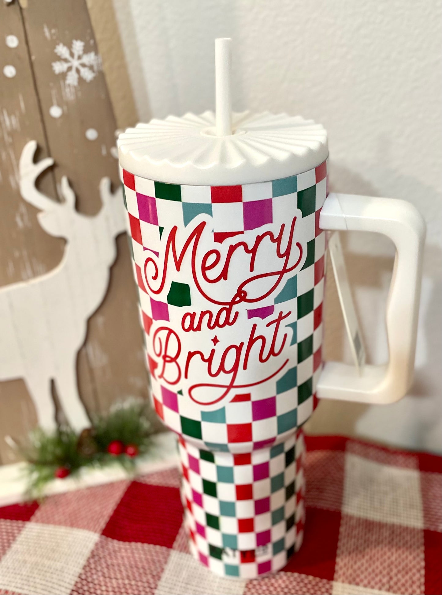 Merry & Bright 40oz Stainless Steel Christmas Tumbler