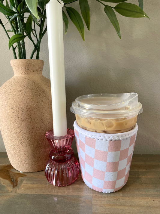 Checkered Coffee Koozie