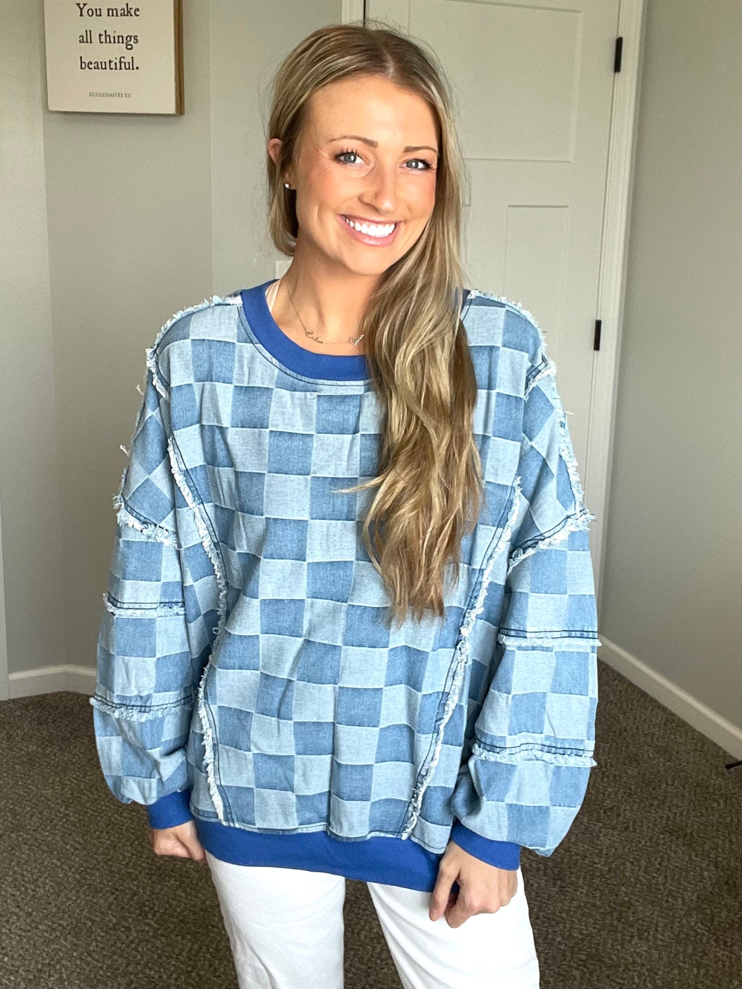 Checkered Oversized Pullover