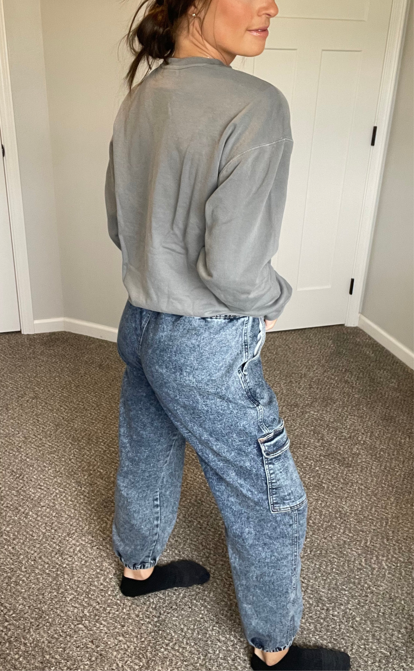 Drawstring Cargo Jogger Jeans