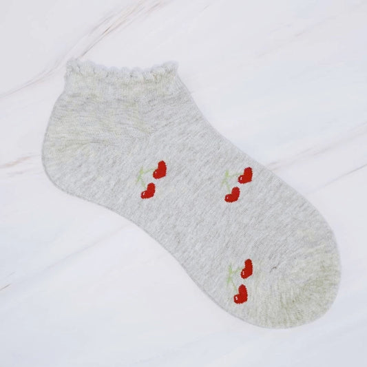 Cherry Heart Socks- set of 3