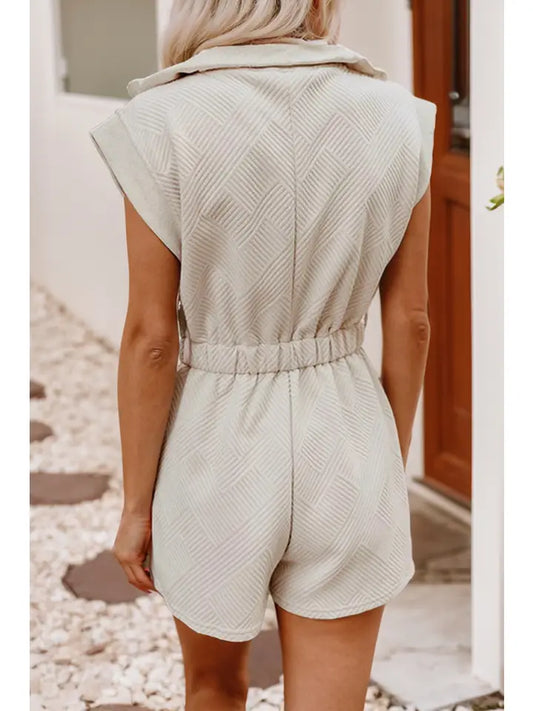 Front Zipped Casual Romper