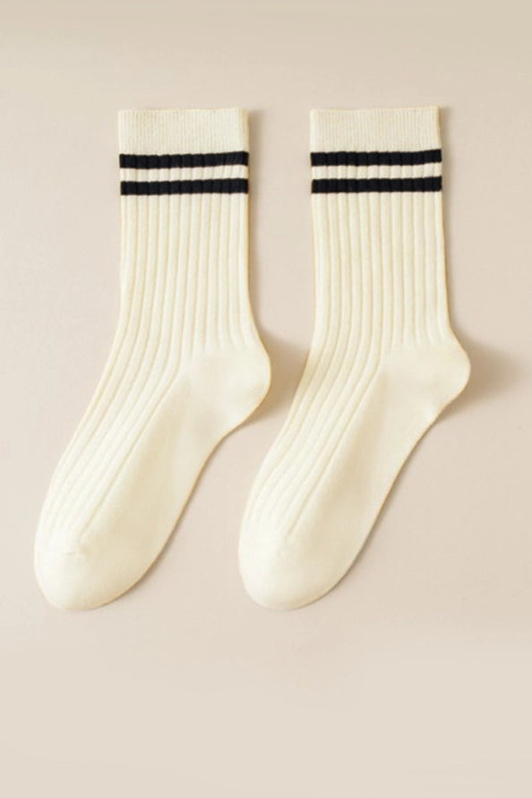 Stripe Half Crew Socks