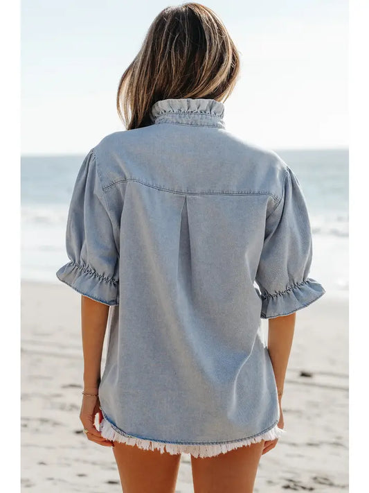 Ruffle Short Sleeve Shirt