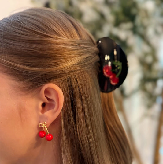 Cherry Bow Earrings