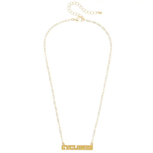 IOWA STATE Cyclones Outline Necklace