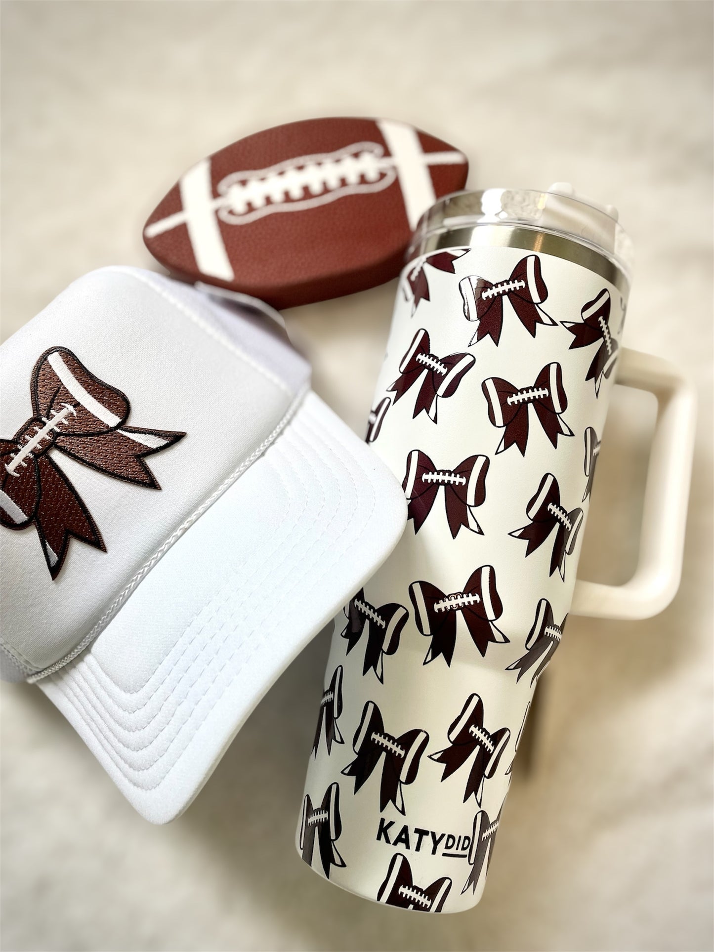 40oz Stainless Steel Football Tumbler
