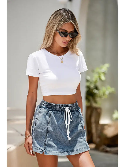 Pocketed Denim Shorts