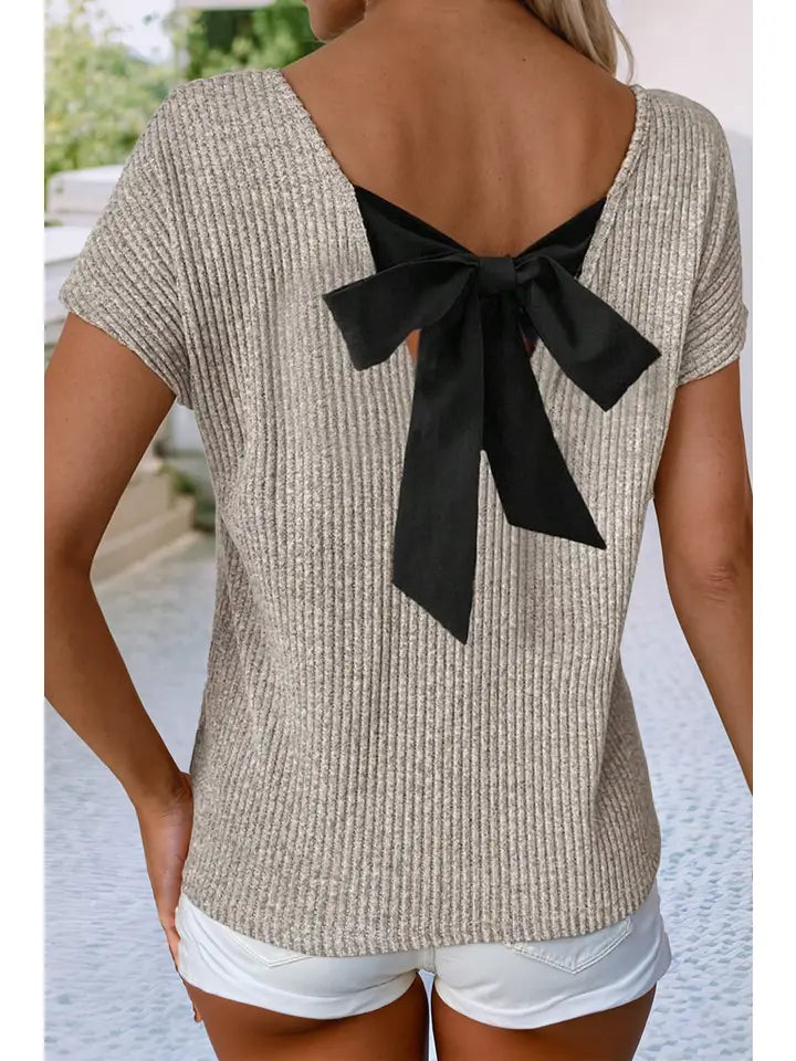 Short Sleeve Bow Back