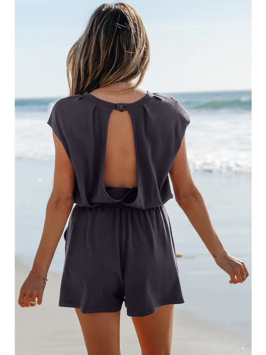 Knit Drawstring Romper