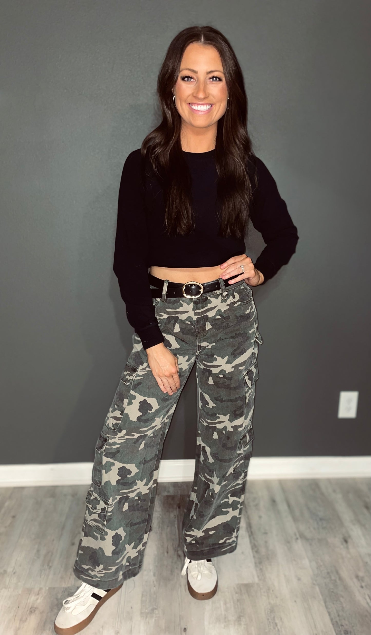 Camo Denim Cargo Pants