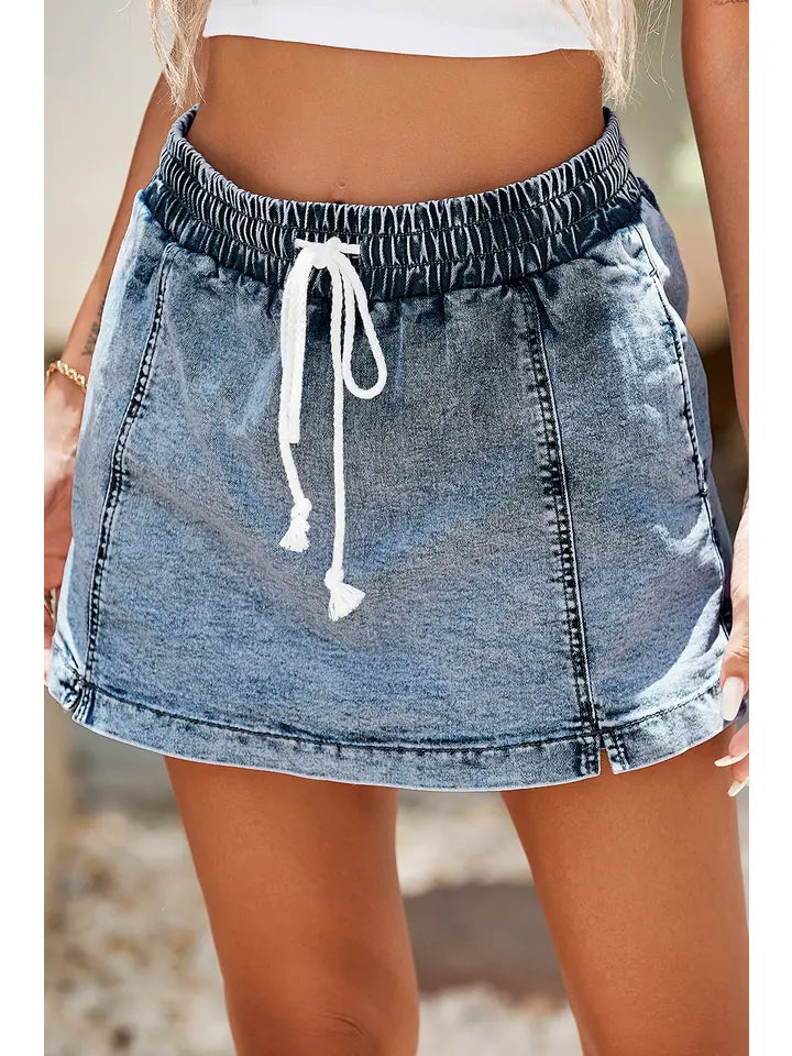 Pocketed Denim Shorts
