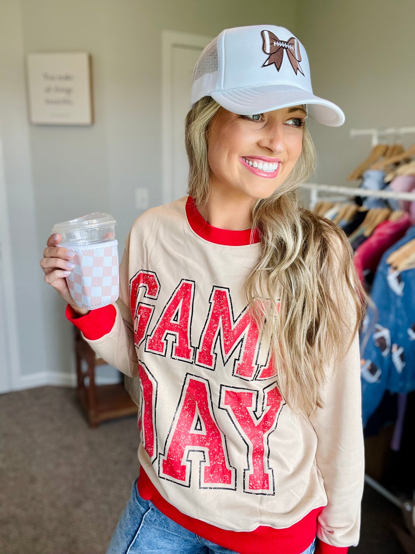 Football Bow Trucker Hat