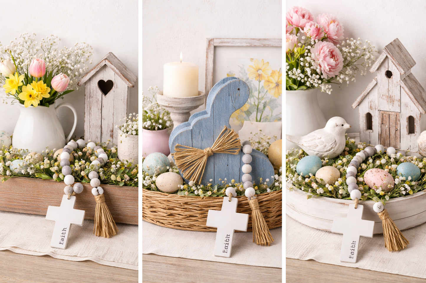BLESSED Beaded Cross Hanger Garland