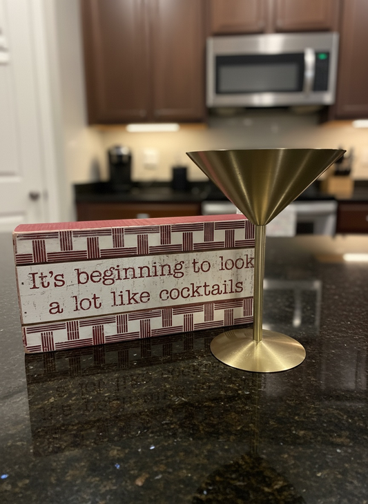 Single Gold Stainless Steel Cocktail/ Martini Glass