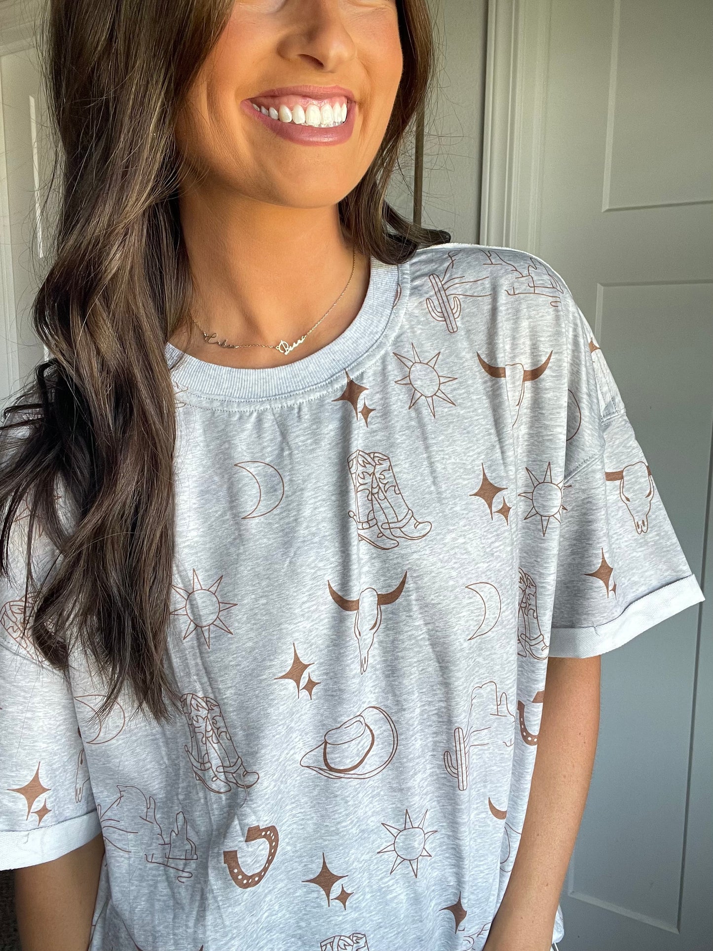Western Style Tee Shirt and Shorts Set