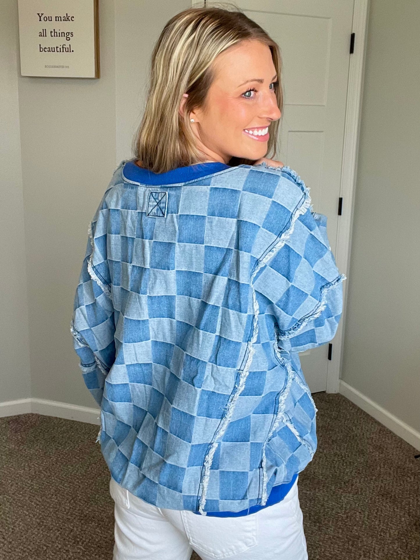 Checkered Oversized Pullover