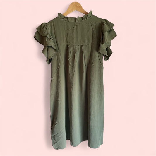 Ruffle Sleeve Dress