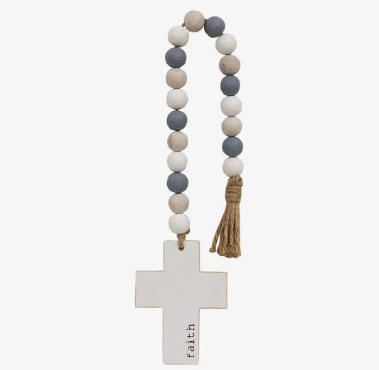FAITH Beaded Cross Hanger Garland