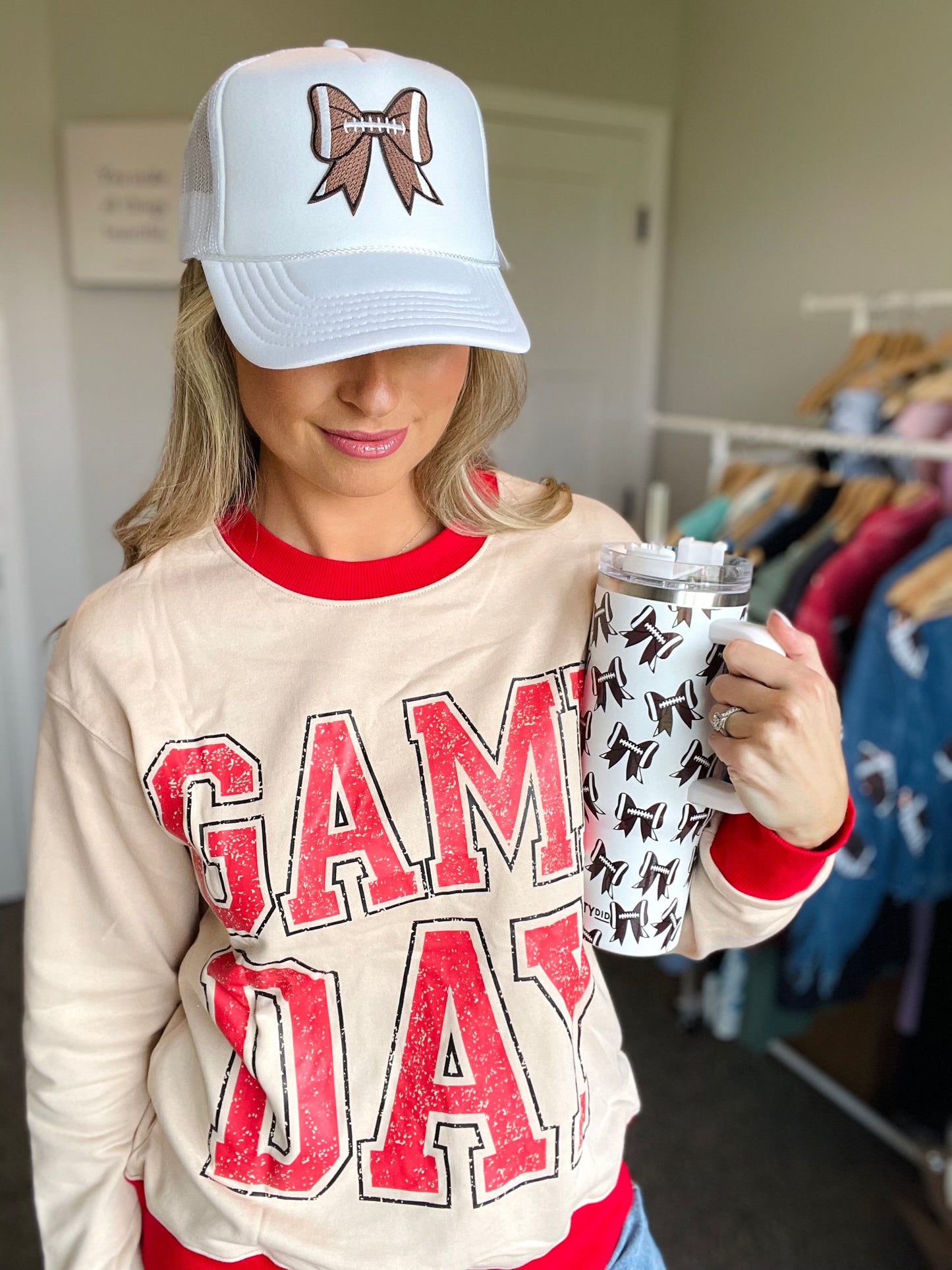 Football Bow Trucker Hat