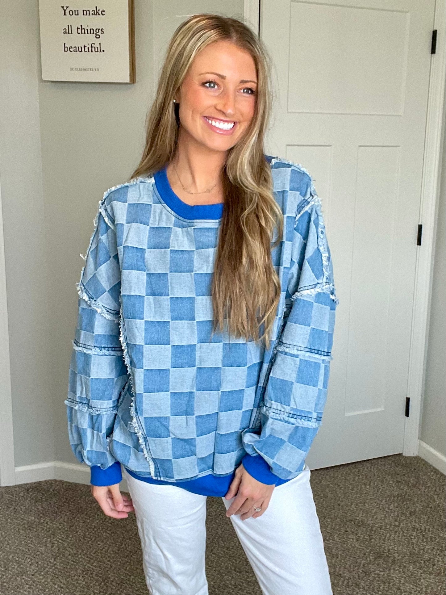 Checkered Oversized Pullover