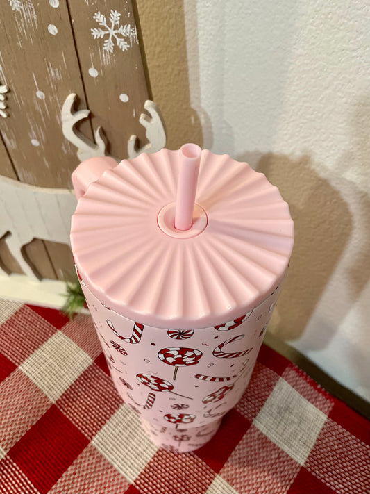 Candy Cane 40oz Stainless Steel Christmas Tumbler