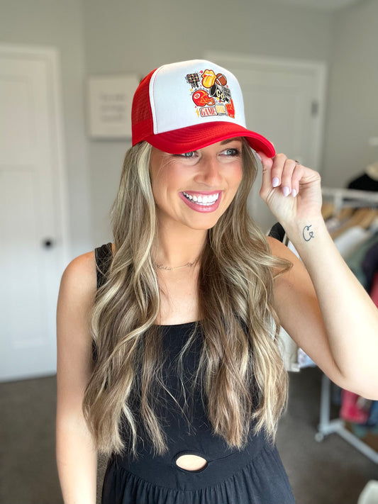 Red Football Trucker Hat