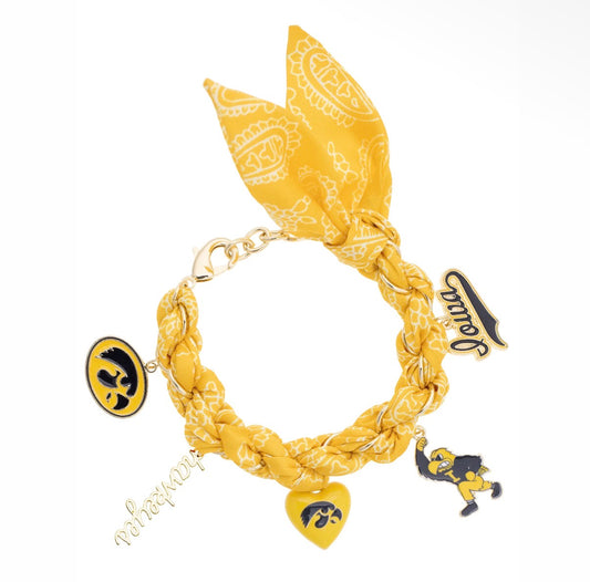 IOWA Hawkeyes Bandana Charm Bracelet