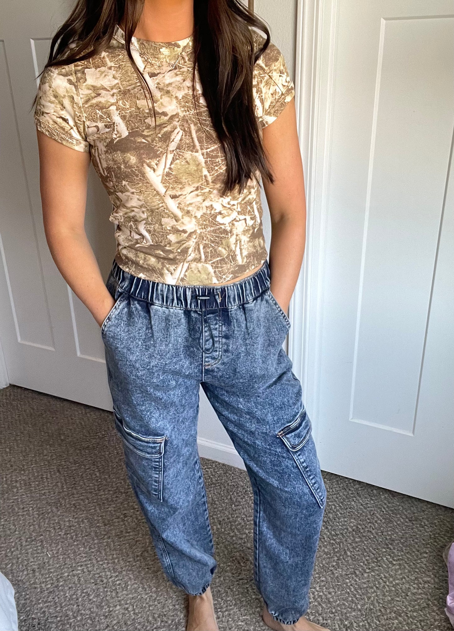 Drawstring Cargo Jogger Jeans