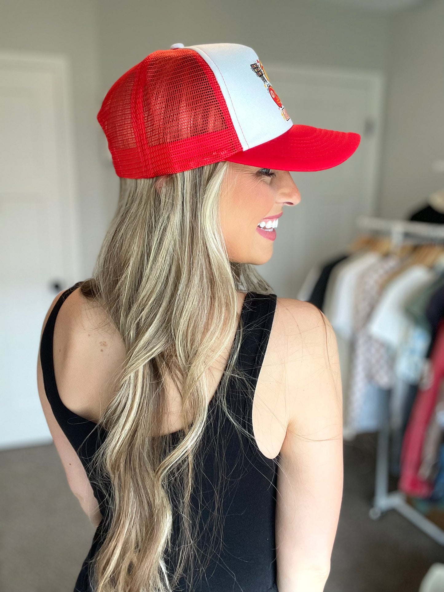 Red Football Trucker Hat