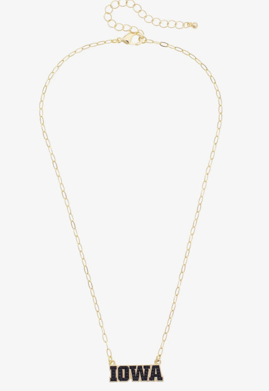 IOWA Hawkeyes Outline Necklace