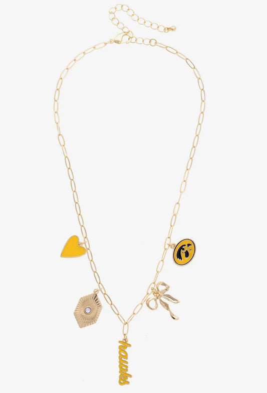 IOWA Hawkeyes Paper Clip Charm Necklace