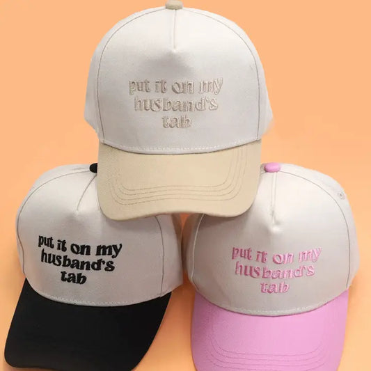 Two Tone Embroidery Word Baseball Hat