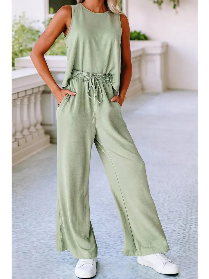 Tank Top and Drawstring Pants Set