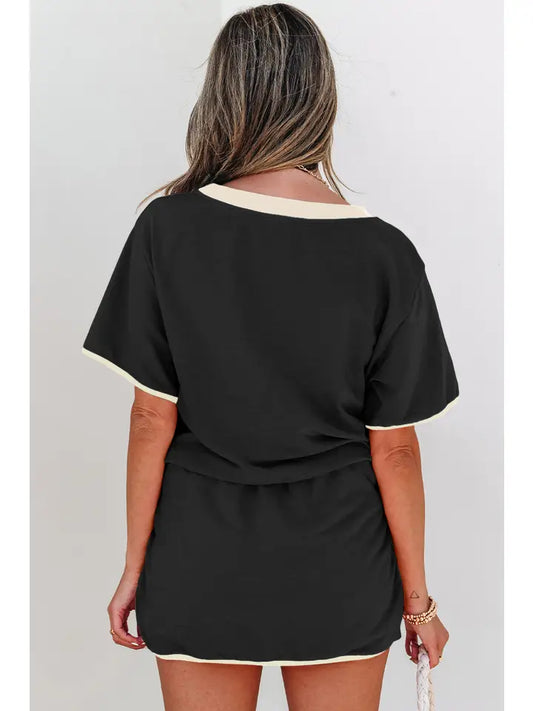 Sequin Football Tee and Skorts Set