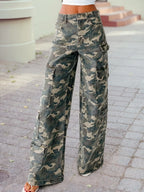 Camo Denim Cargo Pants