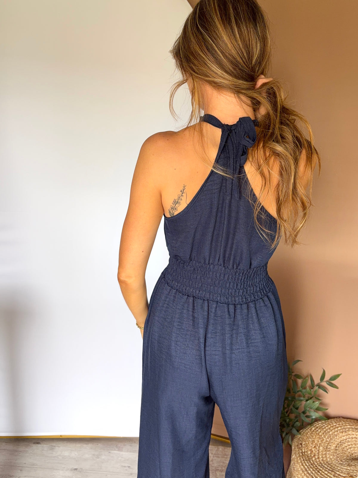 Haltered Pleated Jumpsuit