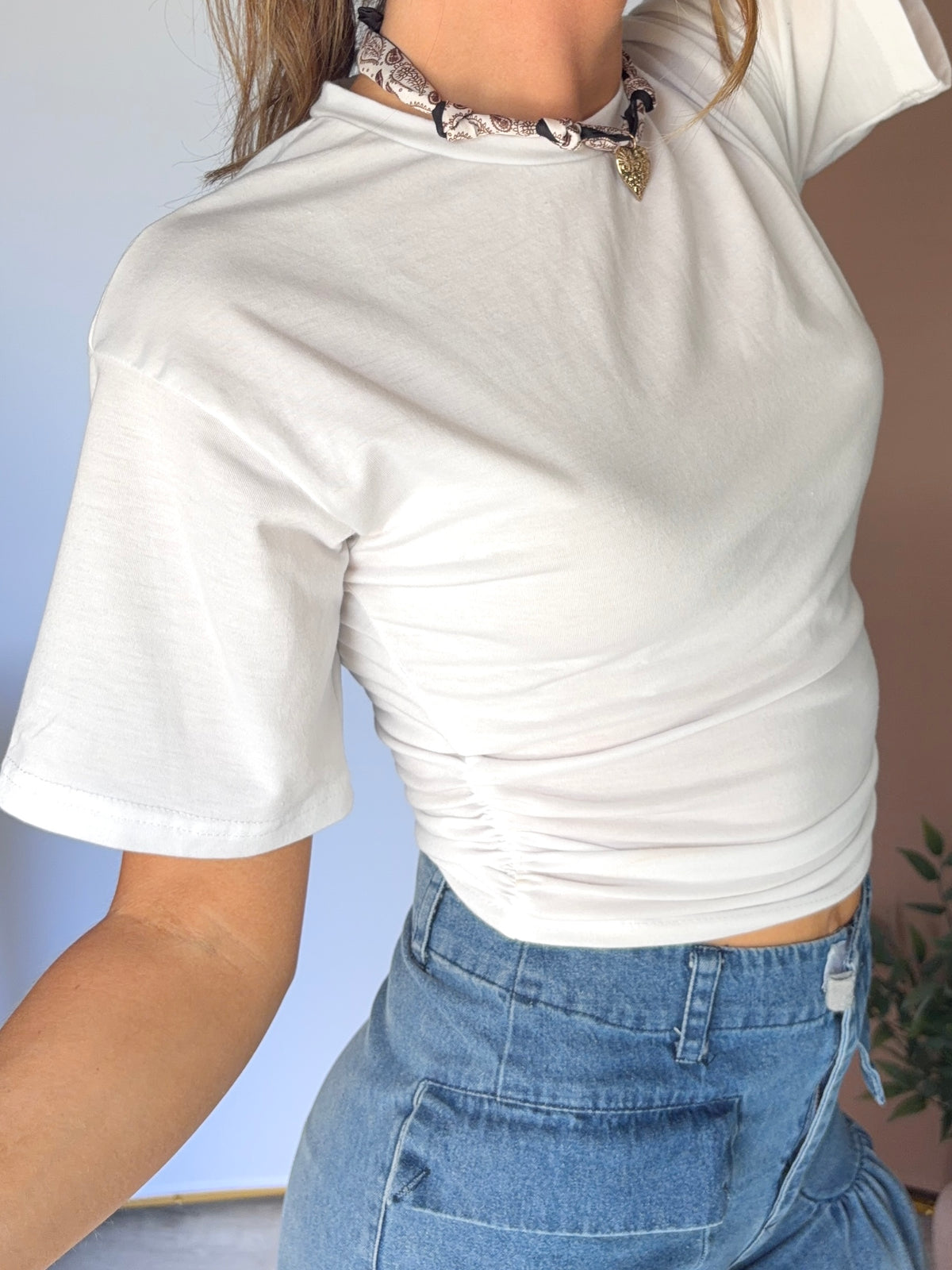 Casual Short Sleeve Cropped Tee