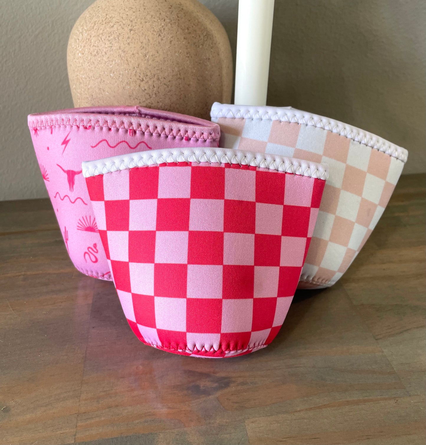 Checkered Coffee Koozie