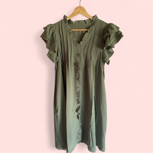 Ruffle Sleeve Dress