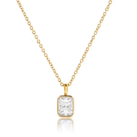 Rectangle 18k Stainless Steel Tarnish Free Necklace