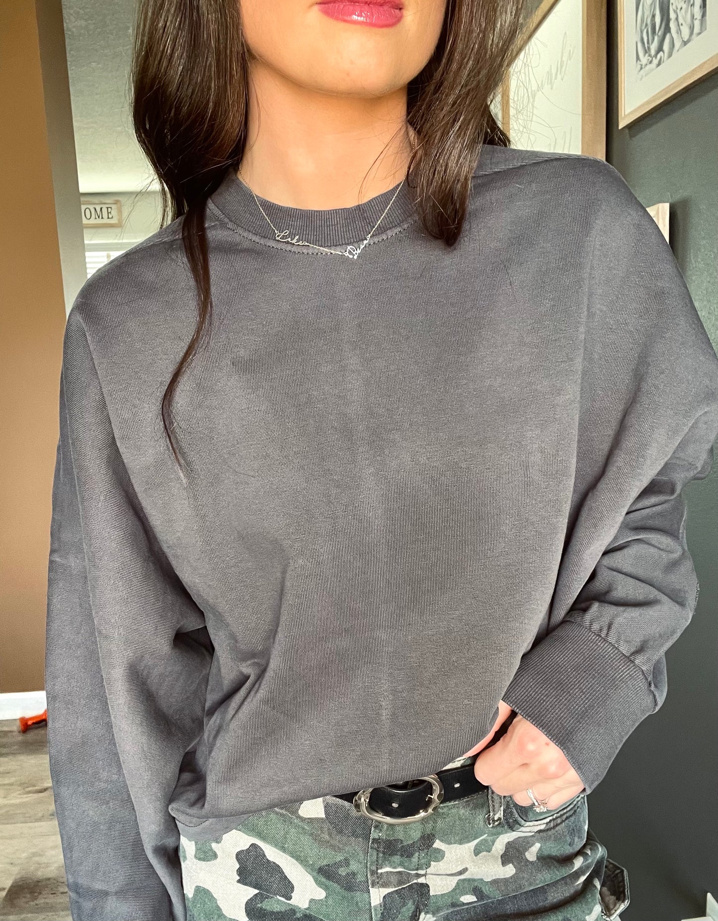 Weighted Cropped Crewneck