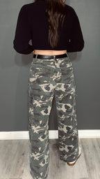 Camo Denim Cargo Pants