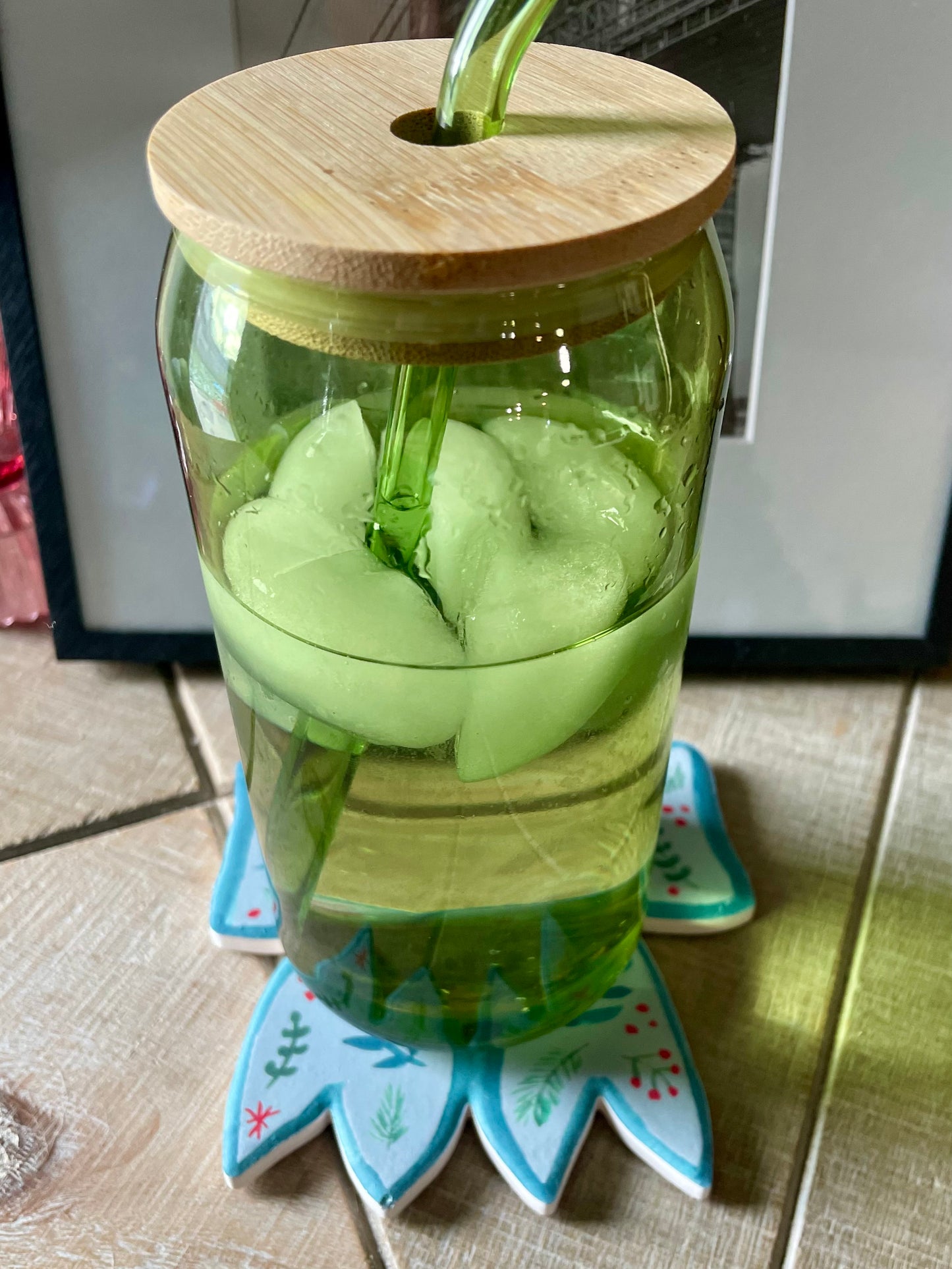 Christmas Bow Ceramic Coasters- set of 6