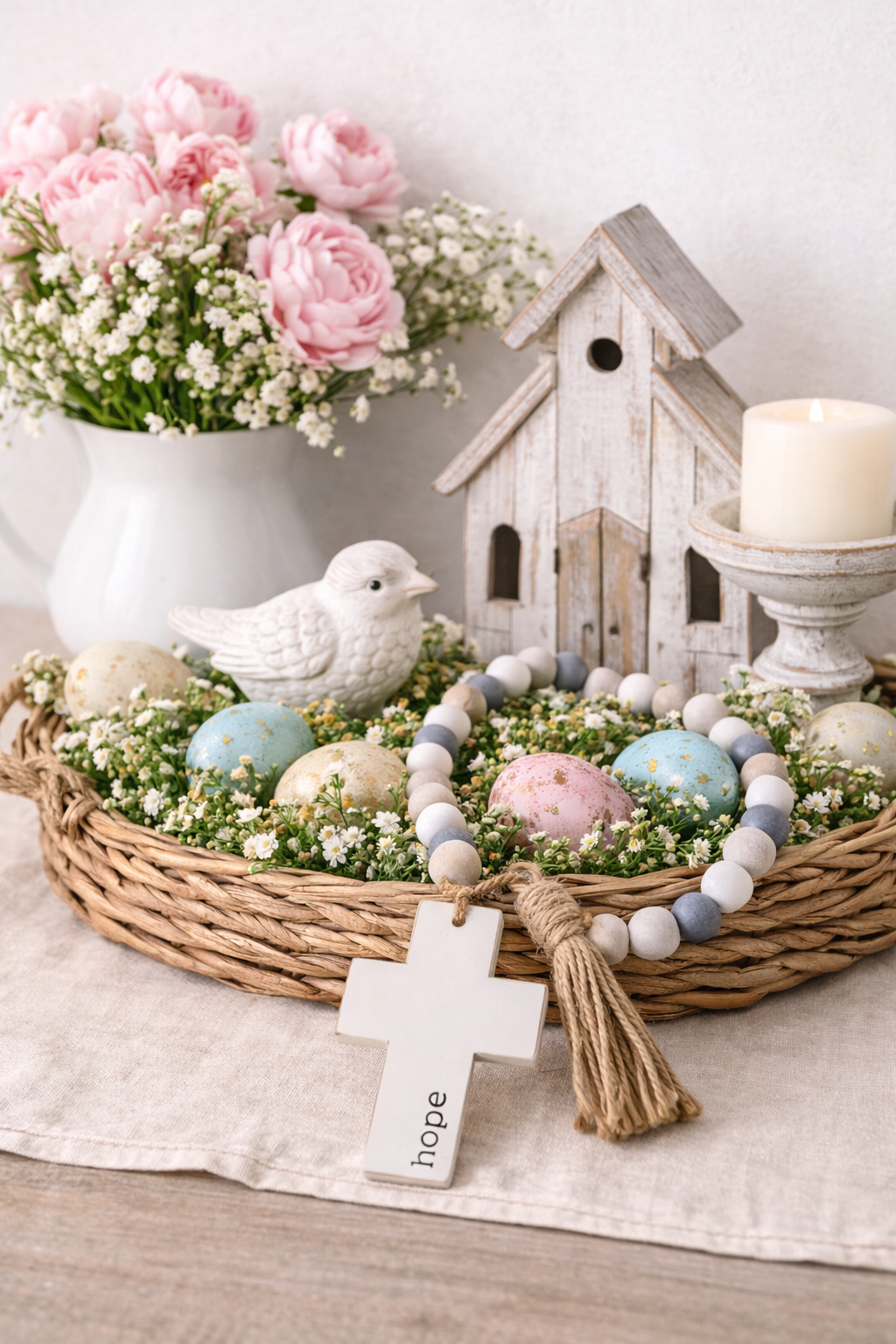 HOPE Beaded Cross Hanger Garland