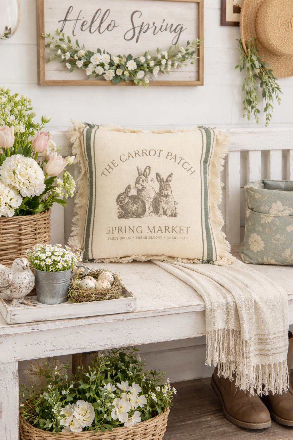 The Carrot Patch Sack Stripe Pillow