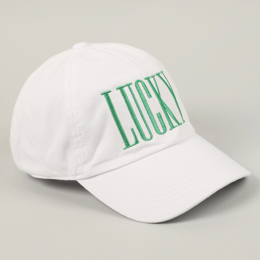 Unisex Lucky Baseball Hat- white